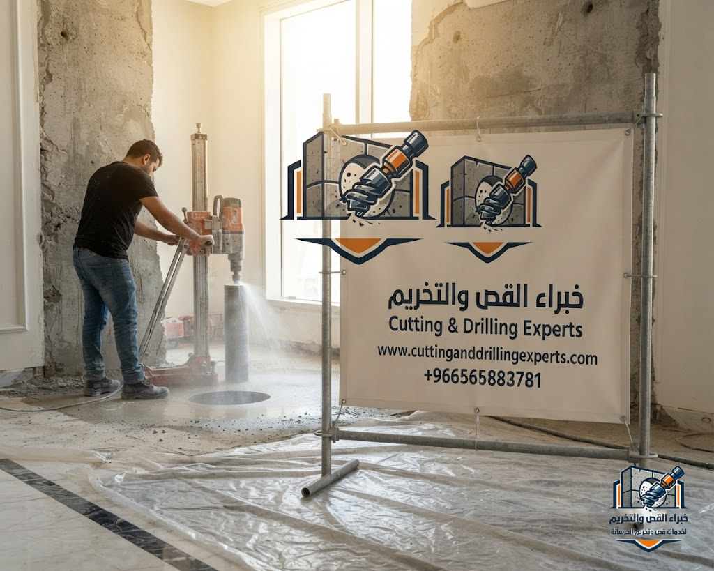 تنفيذ فتح كور للمكيفات والسباكة والكهرباء في حي السلامة جدة باستخدام أحدث أجهزة الكور الماسي